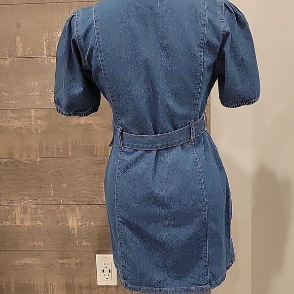 Denim Button-Up Belted Dress - Picture 4 of 6